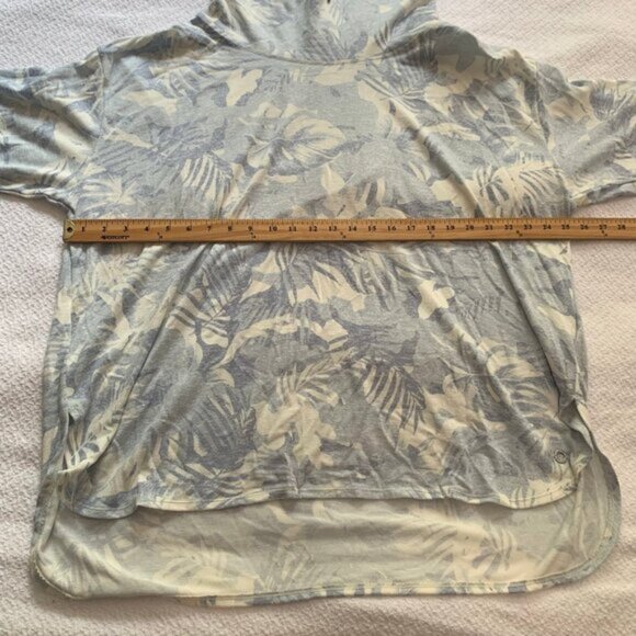 NEW Calvin Klein performance stretch blue white cowl neck athleisure top - Picture 7 of 8